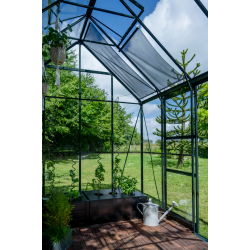 HALLS szklarnia ogrodowa ICON PLANTHOUSE 8 (9,7 m2; 2,55 x 3,79 m) czarna, szkło hartowane + baza